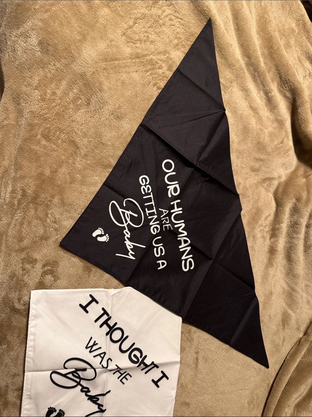 Set of 2 Dog Bandanas pregnancy announcement props